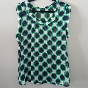 Pleione | Sleeveless Blouse XL EUC 💚 sheer 🖤